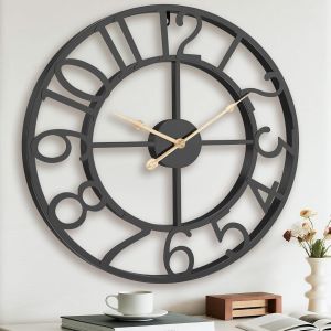 Grande Horloge Murale Pour Salon,40 Cm,Grand Squelette Moderne,Chiffres Arabes,Horloge Murale Silencieuse Pour Cuisine,Chambre,Bureau,Chemin&eacute;e,Salle De Classe,D&eacute;coration - Neuf