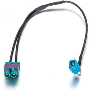 Double Fakra m&acirc;le &agrave; Fakra Adaptateur d'antenne &agrave; Angle Droit Femelle aftermarket la Radio pour VW - Neuf