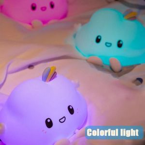 Veilleuse Pour Enfants Nuages Mignon B&eacute;b&eacute; En Silicone Veilleuse Avec Capteur Tactile Rechargeable Changement De Couleur Pour Les Enfants Nouveau - Neuf