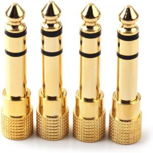 VornixorSarlshop-6.35mm (1/4 pouce) TRS St&eacute;r&eacute;o M&acirc;le &agrave; 3.5mm (1/8 pouce) Adaptateur casque st&eacute;r&eacute;o TRS Femelle Prise jack Adaptateur Plaqu&eacute; Or - Paquet de 4 - Neuf