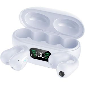 Casque &agrave; Conduction osseuse avec Clip,Bluetooth 5.3,Son Hi-FI,r&eacute;duction de Bruit,Commandes tactiles,Mono/st&eacute;r&eacute;o,autonomie de 8 Heures,bo&icirc;tier de Charge,&eacute;tanche,Compatible iOS/Android. (Noir) - Neuf