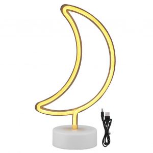En Forme De Lune Néon Avec La Base, Usb, Alimenté Par Batterie, Idéal Pour La Chambre À Coucher Décoration, Faire La Fête, Et De Cadeaux D'anniversaire - Neuf