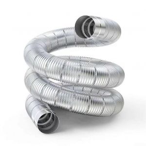 En Acier Inoxydable Flexible Tuyau de Chemin&eacute;e T&eacute;lescopique 0.65&iquest;1.5 m, Diam&egrave;tre 50 mm, Pour les Chauffe-Eau &agrave; Gaz, des Tentes de Camping - Neuf