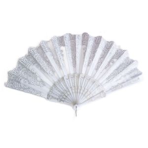 Promotion ! &Eacute;ventail Cr&eacute;ateur 'carmen' Blanc Argent&eacute; - 23 Cm - Neuf