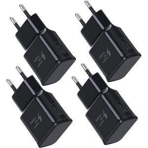 JGD-Lot de 4 Adaptateurs de Prise de Chargeur d'alimentation USB 5V-2A Chargeur Rapide Universel pour iPhone 12/11/X 8/7/6, Samsung Galaxy S22 S21 S20 S10 S5 S6 S7 S8 S9/Edge/Plus/Active, Note 5/8/ 9 - Neuf