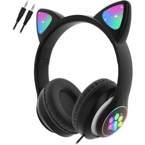 KALANKA-Kids Bluetooth Casque sans Fil Pliant Casque 85db Volume Limite TF Carte Jack 3,5 mm Bandeau r&eacute;glable &Eacute;couteurs &Eacute;couteurs avec Microphone - Neuf