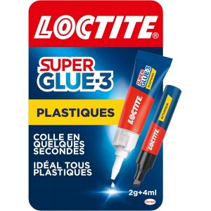 Super Glue-3 Plastiques (tube de 2 g + stylo activateur de 4 ml) Colle forte pour tous plastiques Colle transparente à séchage immédiat Colle résistante - Neuf