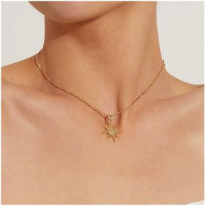 Kal-Collier Boho Avec Pendentif &Eacute;toile Du Nord Collier Ras Du Cou En Cristal Collier Soleil Collier C&eacute;leste Collier Cha&icirc;ne Torsad&eacute;e En Or Bijoux Pour Femmes Et Filles - Neuf