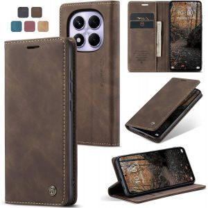 Maa-Coque Xiaomi Redmi Note 14 Pro 4g [Pas Pour 5g] Housse Antichoc En Cuir Pu Premium Fentes Cartes Etui Pochette De Portefeuille Avec Fonction Support À Rabat Xiaomi Redmi Note 14 Pro 4g -Café - Neuf