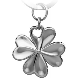 KAL-Porte-Cl&eacute;s Tr&egrave;fle Porte-Bonheur Shamrock - Bonne Chance - Bonne Op&eacute;ration - Nouvel Emploi - Bon Voyage - Porte-Bonheur - Porte-Cl&eacute;s Tr&egrave;fle, Argent&eacute;, Taille Unique, Charm - Neuf
