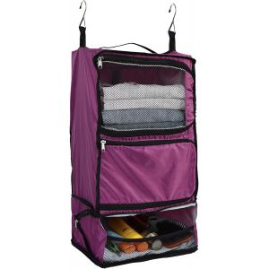 &Eacute;tag&egrave;res Suspendues Sac De Rangement De Voyage Cube De Compression Pour Val Pliable Avec Couche D'Extension Grande Capacit&eacute; Violet Xl - Neuf