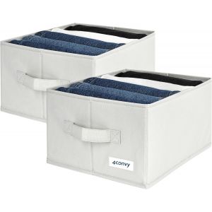 Jexnovashop-Rangement De Pantalons Ultra-R&eacute;sistants &iquest; 2024 Mat&eacute;riau Am&eacute;lior&eacute; 2 Unit&eacute;s D'organisateurs Pour Jeans Renforc&eacute;s Et Rigides Avec De Grands Compartiments &iquest; Boite De Rangement Pour V&ecirc;tements - Neuf