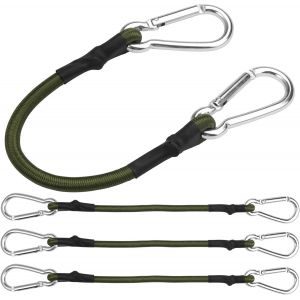 CHECARZHN--NO1-Lot De 4 Tendeurs Elastique Avec Mousqueton, 30Cm Cordon Élastique Avec Mousqueton, Corde De Bagage Elastique, Sangles Élastiques Robuste Avec Crochets Pour Camping, Bâches, Tente, Bagages, - Neuf