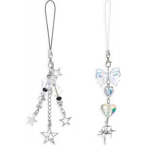 KAL-2 Pi&egrave;ces Porte-Cl&eacute;s Mignons Pour T&eacute;l&eacute;phone Portable Y2K Pendentif &Eacute;toile Bleue Courte Pendentif Pour Sac Porte-Cl&eacute;s Y2K Pour T&eacute;l&eacute;phone Portable Sac Appareil Photo Pendentif D&eacute;coration - Neuf