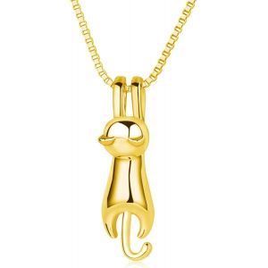Kal-Collier Femme Argent Chat Argent 925 Pendentif Bijoux Chat Necklace Cadeau Parfait Pour Les Femmes Filles - Neuf