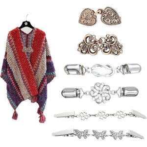 Kjdal-6 Pi&egrave;ces Pince Vetement,Pince &Agrave; Cardigan,Clips Pull Vintage,Pinces &Agrave; Ch&acirc;le,Pinces Pour Robe,Capes Et Chemises Pour Femme Fille D&eacute;cor - Neuf