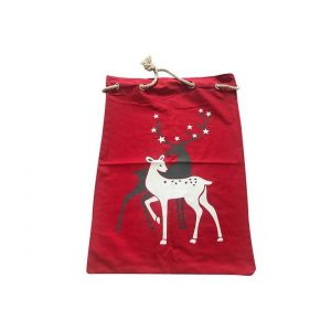 Sac &agrave; bonbons de No&euml;l avec cordon de serrage Elk - 50 x 70 cm - Sac &agrave; dos cadeau r&eacute;utilisable pour friandises et friandises - Neuf
