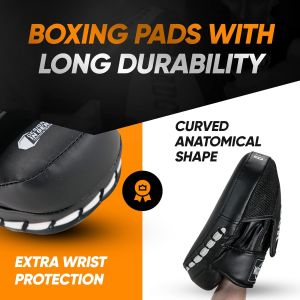 Pao Boxe Avec Rembourrage De Haute Qualit&eacute; Pour Une Absorption Optimale Des Chocs &iquest; Patte D'ours Boxe Durable Pour Les Arts-Martiaux, Le Kickboxing Et La Boxe- 1 Paire - Sac Inclus - Neuf