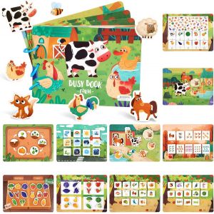 Montessori Quiet Book,Busy Book,Educational Puzzle Sensory Activity Book Fine Motor Skills Matching Games for Kids Girls Boys 3-6 Years Old - Neuf