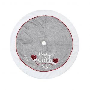 Jupe de sapin de No&euml;l minimaliste &agrave; motif de gants, douce et &eacute;paisse, en tissu non tiss&eacute;, pour d&eacute;corer votre sapin lors des f&ecirc;tes de fin d'ann&eacute;e. - Neuf