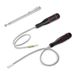 KALANKA-3 Pi&egrave;ces Aimant T&eacute;l&eacute;scopique, Outil de Ramassage Magn&eacute;tique Flexible, Magn&eacute;tiques T&eacute;lescopiques pour Ramasser des Petites Pi&egrave;ces, des Objets M&eacute;talliques et des Pi&egrave;ces Automobiles - Neuf
