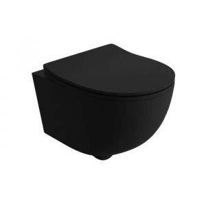 LAVITA Brava Black WC suspendu | L'abattant de WC à chute lente | WC suspendu sans bord | WC | 360x480x375 cm | noir - Neuf