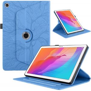 Tablette Coque Pour Huawei Matepad T 10 9.7 Pouces 2021 Etui Rotatif 360 Housse Pu Cuir Flip Support Protection Cover Case Pour Huawei Matepad T 10 9.7"" Coque,Bleu Arbre - Neuf