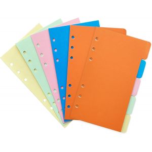10 feuilles Intercalaires A6, Pour Classeur A5 6 Anneaux, Couleur Séparateurs A6 Planificateur,Intercalaire pour le Carnet de Notes - Neuf