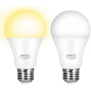 Kal-Ampoule Led Capteur 10 W E27 Ampoules Avec Capteur Crépusculaire De Lumière Blanc Chaud 3000 K Auto On/Off Pour Porche Couloir Garage-2 Pièces - Neuf