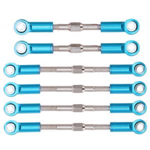 Tige de traction en métal RC, liaison de servomoteur de direction, biellette de direction pour WLtoys 144001 124018 124019 1/14 RC CarBlue - Neuf
