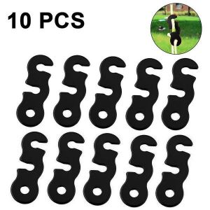 Lot De 10 Boucles De Corde De Tente En Alliage D'aluminium De Qualité Supérieure En Forme De S ¿ Antidérapantes Et Durables, Pour Équipement De Plein Air Et Auvents ¿ Noir - Neuf