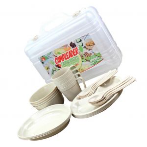 1 Ensemble De Vaisselle En Plastique Pour Le Camping, Les Pique-Niques Et Les Voyages En Plein Air, Comprenant Assiettes Et Bols. - Neuf