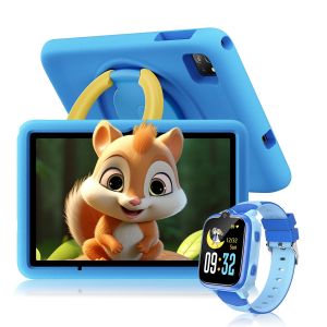 Blackview Tab A6 Kids Tablette pour Enfants Android 14 10.1"" HD+, 12Go + 128Go /SD 1TB 5100mAh Bleu Avec Montre Enfant Z10 Bleu - Neuf