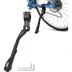 Béquille De Vélo De 24 À 29'',Bike Stand Réglable En Alliage D'aluminium,Hauteur Avec Pied En Caoutchouc Antidérapant,Convient Pour Vélos De Ville,Vélos Électriques Noir - Neuf