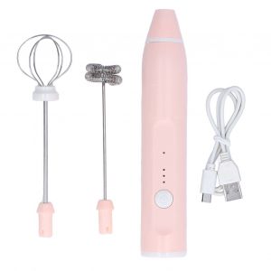 HJLIAN Mousseur a lait electrique sans fil, mixeur automatique avec 2 tetes de batteur a oufs pour cafe - Neuf