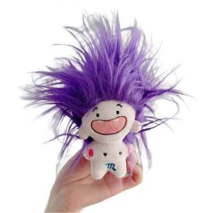 Désordre Cheveux Explosion Krokmou Coton Poupée Jouet Violet - Neuf