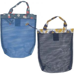 BHHBB-2 Pièces Sac de Plage en Filet,Sac de jeu de plage portable,Organisateur de Plage avec Fermeture éclair,pour piscine, plage, voyage(26 * 24cm) - Neuf