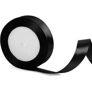 Ruban De Satin Noir De 20 Mm De Large Pour Emballage Cadeau D'halloween, Emballage De Cadeaux, G&acirc;teau, Bouquet, D&eacute;coration De Cheveux, Noeud Pour Les Cheveux, Travaux Manuels - Neuf