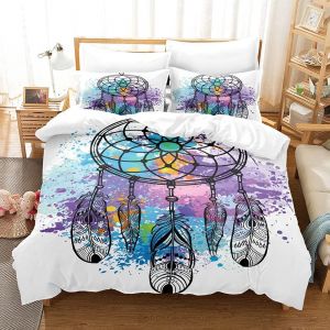 Housse De Couette Ensemble De Literie Th&iquest;&iquest;Me Dreamcatcher Housse De Couette, Respirantes, Infroissables Et Faciles &iquest;&iquest; Nettoyer % Polyester Microfibre (D - Neuf