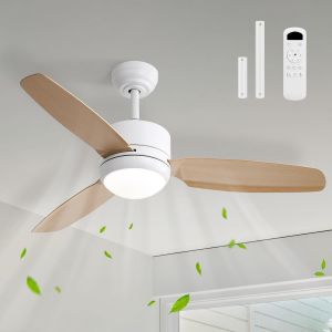Ventilateur Plafond Avec Lumiere Et Telecommande, 117Cm, Silencieux Dc R&eacute;versibles, Minuterie, 6 Vitesses, Led Lampe Ventilateur Plafond Pour Salons Chambre - Neuf