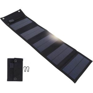 Eryi-Panneau Solaire 20w Portables Panneaux Solaires Pliable Chargeur De Panneau Solaire Avec Port Usb Pour Smartphones Tablette, Ip65 Étanche Chargeur Solaire Pour Camping Randonnée - Neuf