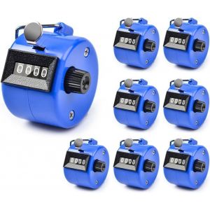 Compteur Manuel Mécanique,8pcs Compteur À Cliquer 4 Chiffres,Compteur Manuel En Métal,Clicker Pour Compter,Pour Sport,L'entraînement,Diverses Statistiques De Données (Bleu) - Neuf