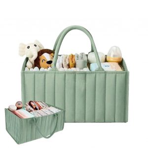 Panier A Langer, Panier Pour Bebe, Sac A Langer Spacieux Et Pliable Avec Poignee, Rangement Etanche Et Securise Pour La Chambre De Bebe, La Table De Chevet Ou Le Lit. - Neuf