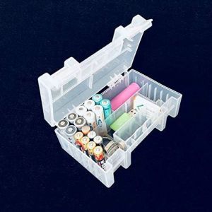 Bo&icirc;te &agrave; piles pour piles AA, AAA et autres - Bo&icirc;te empilable pour rangement de piles - Id&eacute;al pour le bureau et le garage - Transparent - Neuf