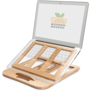 acdsgd-Support pour Ordinateur Portable, r&eacute;glable en Hauteur, Support pour Ordinateur Portable en Bois &agrave; 6 Niveaux, pour MacBook, Ordinateur Portable, Compatible pour 10-15,6 Pouces (h&ecirc;tre) - Neuf