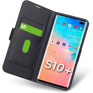 Aunote Coque Samsung Galaxy S10, Ultra Mince Portefeuille, Emplacement Carte, Fermeture Magn&iquest;&iquest;tique, Rabat Flip Phone Case, Clapet Folio ?tui, Cuir PU Housse et TPU Bumper Protection. Noir - Neuf