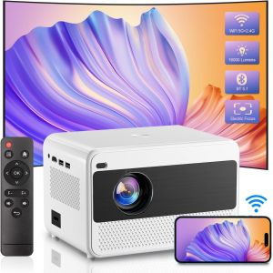 ChenQuanSarl-Videoprojecteur, Projecteur Video 1080P Avec 16000 Lumen, Retroprojecteur Bluetooth 2.4G Y 5G Wifi De Doble Banda, Projecteur Avec Zoom Électrique Pour Téléphones Mobiles, Ordinateurs, U - Neuf