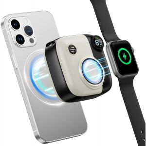Chargeur Magnétique sans Fil 10000mAh Power Bank Charge Rapide 20W PD+QC3.0 Compatible iPhone 15/14/13/12 (MagSafe),iWatch Écran LED Ultra-Compact & Sécuritaire - Neuf