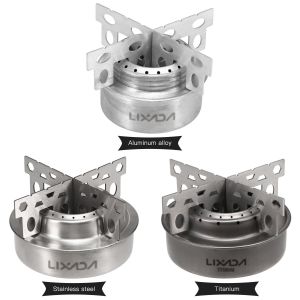 Lixada ¿C Mini PoêLe à Alcool En Acier Inoxydable, Camping En Plein Air, Avec Support Croisé, Support De PoêLe - Neuf