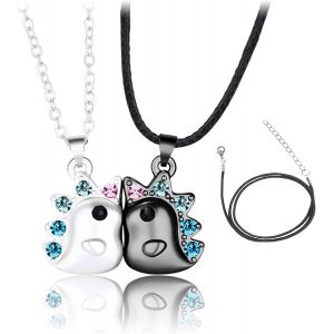 Colliers Magnétiques Uniques Bff Pour 2 Filles,Bijoux D'amitié,C?Ur Lumineux,Licorne 3d,Pendentifs Papillon,Cadeaux D'anniversaire,De Saint-Valentin - Neuf